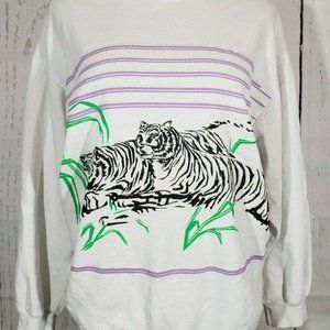 Vintage 90s Siberian White Tiger Crew Sweatshirt